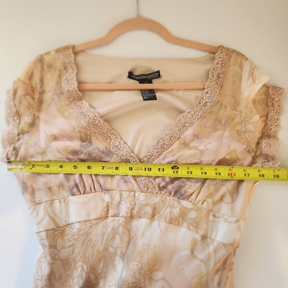 Y2K Vintage Blush Pink Floral 100% Silk Babydoll Dress Size 10 Medium Fairycore - Picture 10 of 14